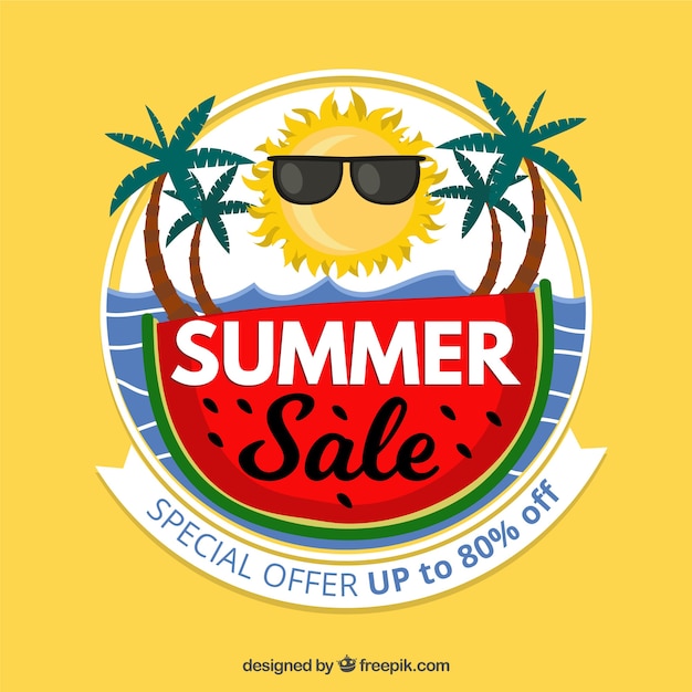 Free vector summer sale template with holiday elements