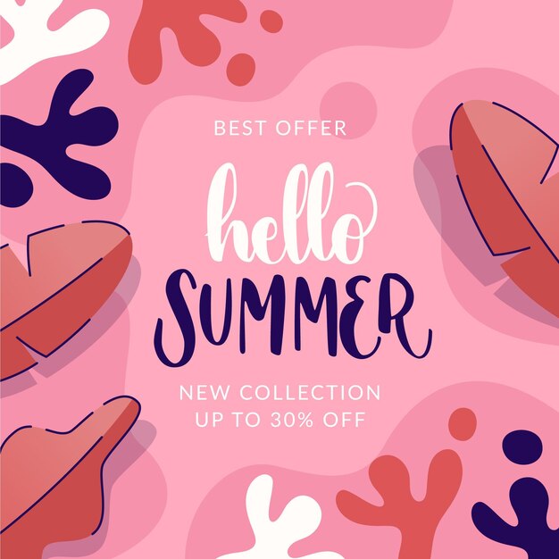 Summer sale with leaves