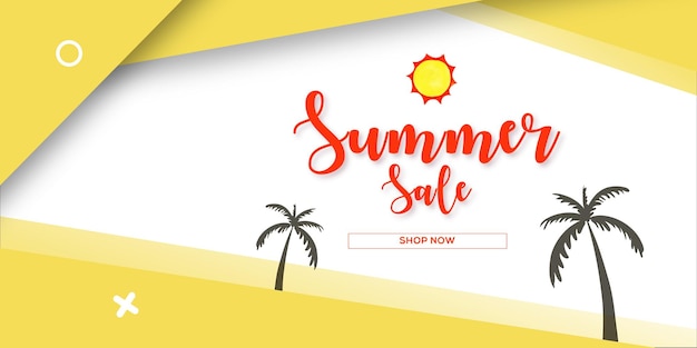 Summer sale yellow red background professional banner multipurpose design free vector