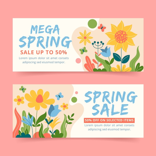 Summer sales banner templates with offers