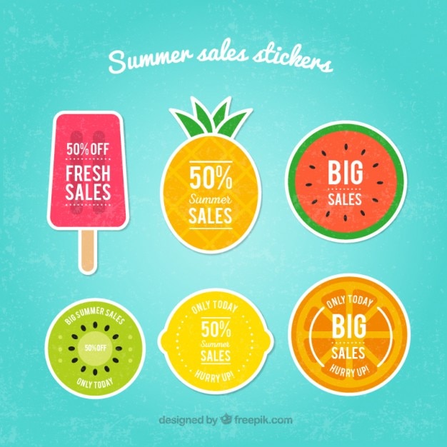 Free vector summer sales stickers