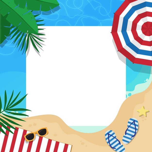 Summer social media frame template