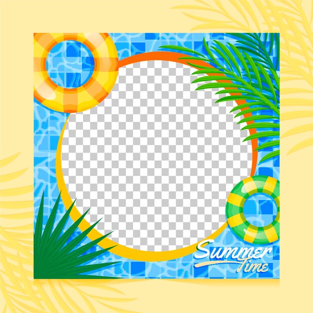 Summer social media frame template