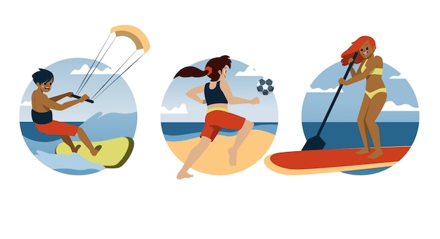 Free vector summer sports collection