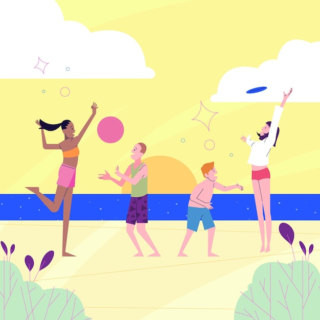 Free vector summer sports illustration concept