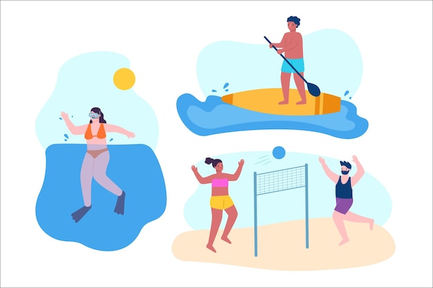 Free vector summer sports with people