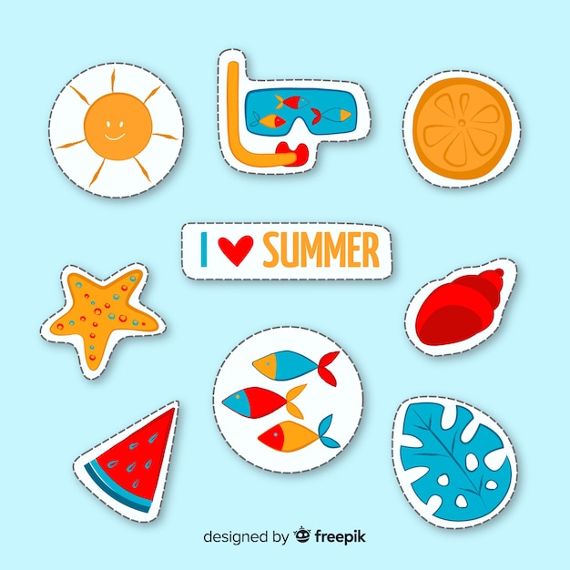 Summer sticker collection