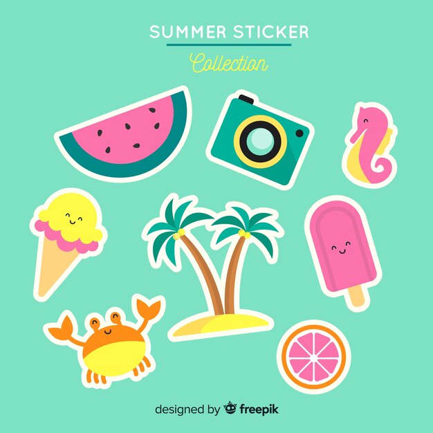 Summer sticker collection