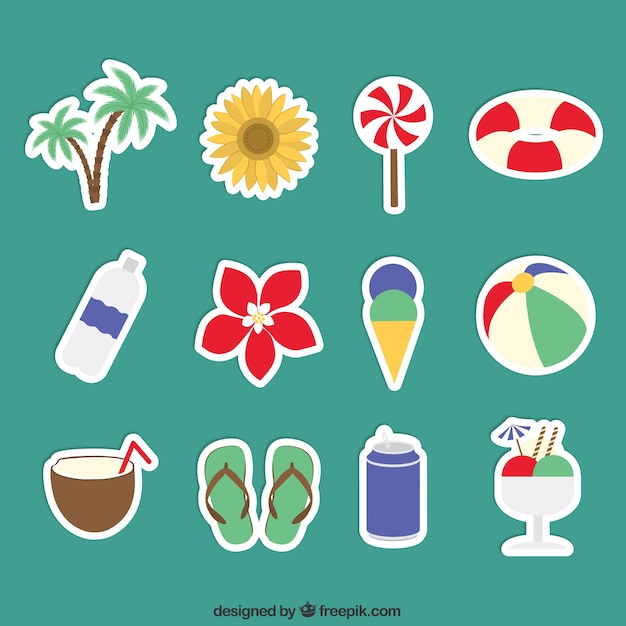 Vettore gratuito summer stickers