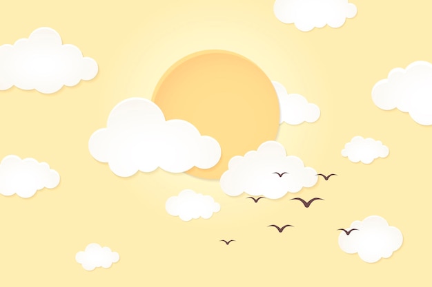 Summer sun background, yellow 3d design vector