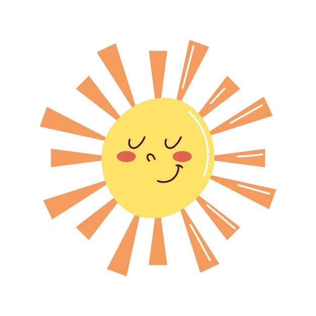 Free vector summer sun kawaii