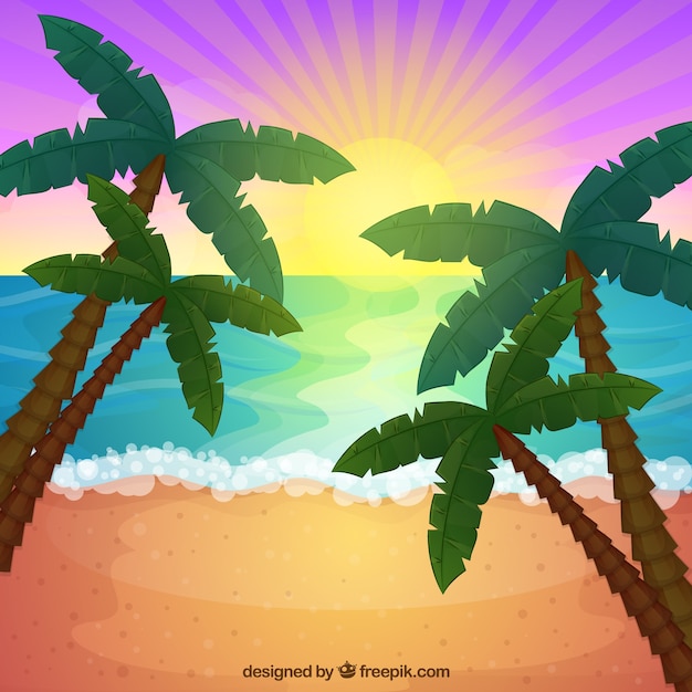 Summer sunset background