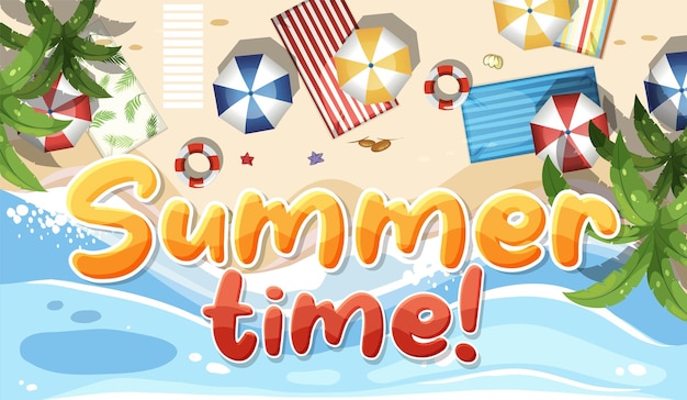 Free vector summer time banner poster template