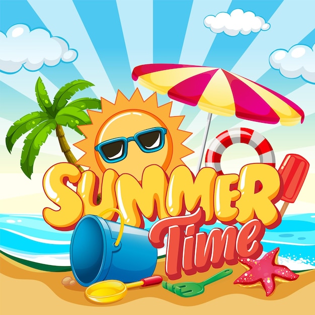 Summer time banner template