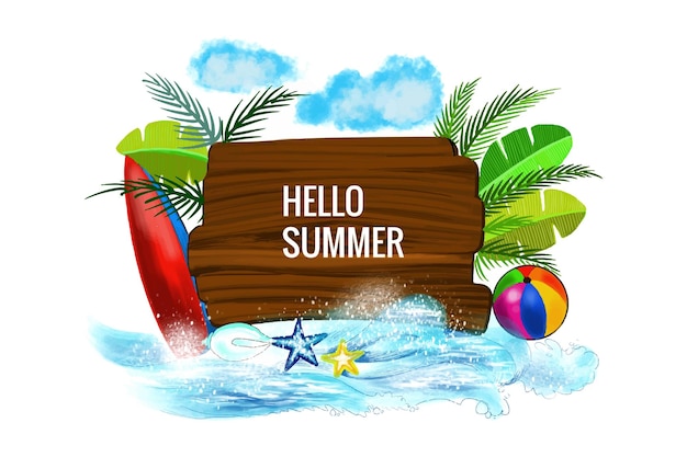 Summer time holiday illustration background