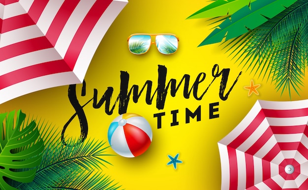 Free vector summer time illustration with sunshade