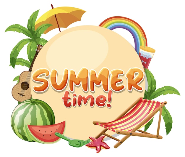 Free vector summer time logo template