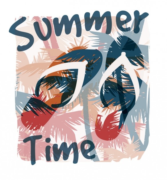 Free vector summer time with flip flops