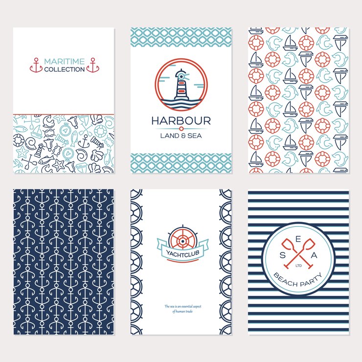 Free Vector summer travel design. set of maritime collection illustration