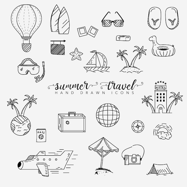 Summer and travel elements collection