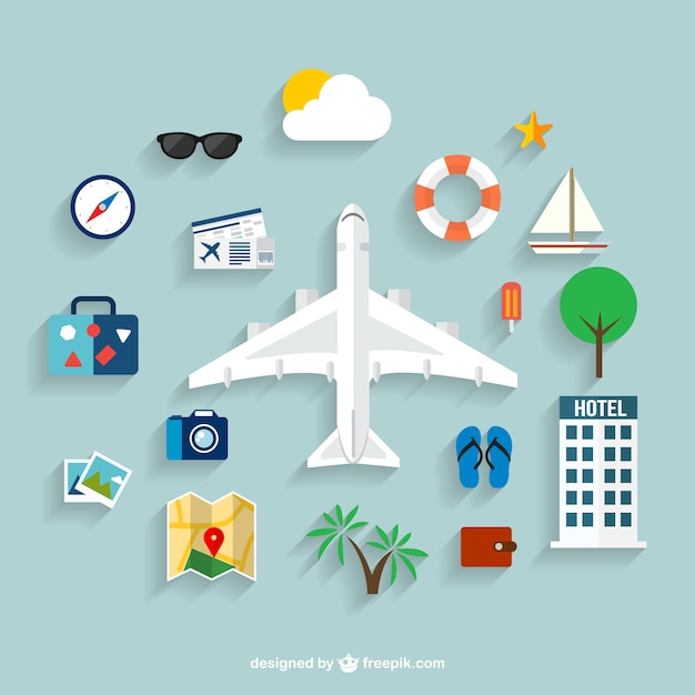 Free vector summer travel icons