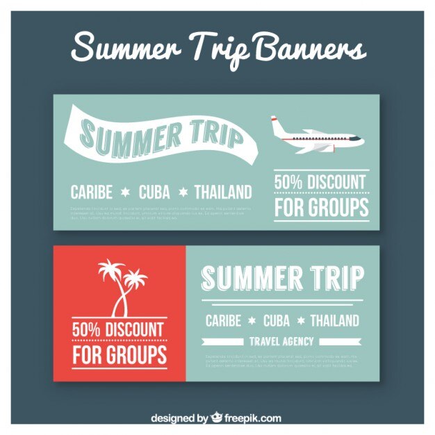 Free vector summer trip banners