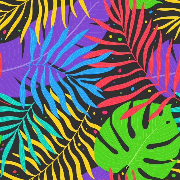 Summer tropical hand drawn background