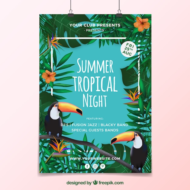 Summer tropical party poster