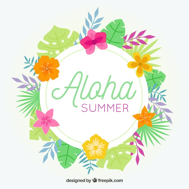 Free vector summer tropical wreath