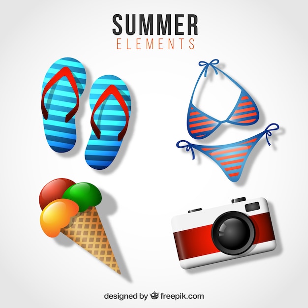 Free vector summer vacation equipment