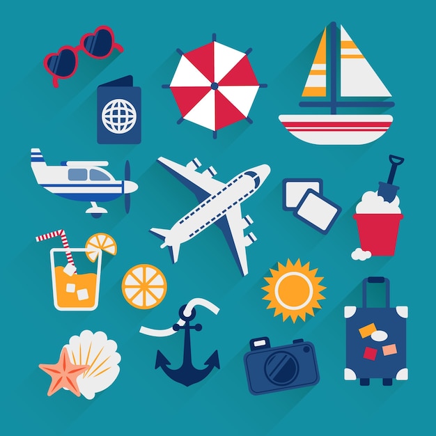 Free vector summer vacation icons