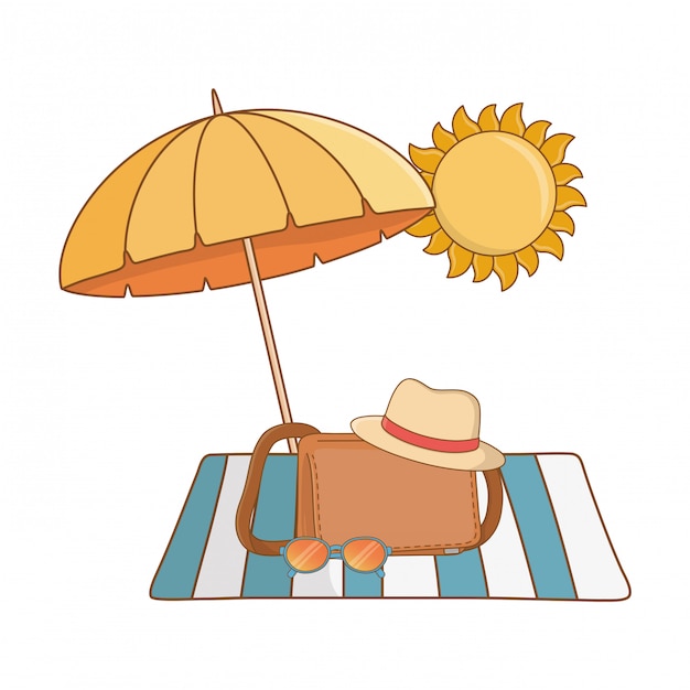 Free vector summer vacation relax cartoon