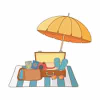 Free vector summer vacation relax cartoon