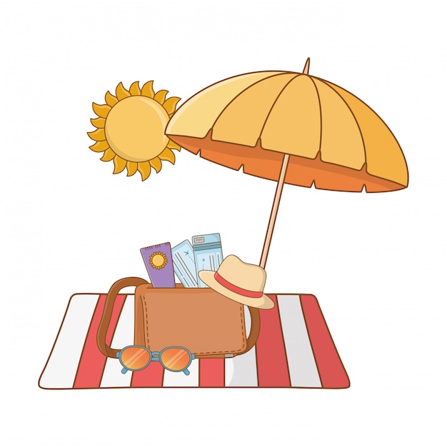 Free vector summer vacation relax cartoon