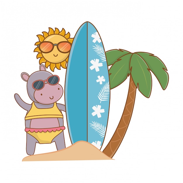 Summer vacation relax cartoon 