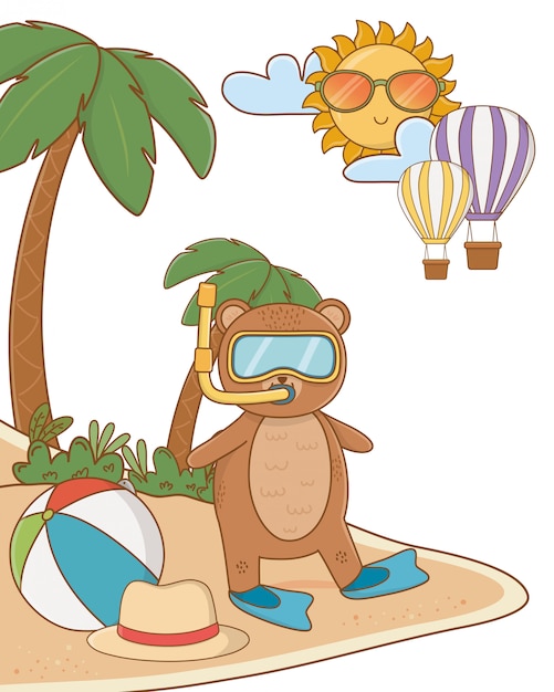 Summer vacation relax cartoon 