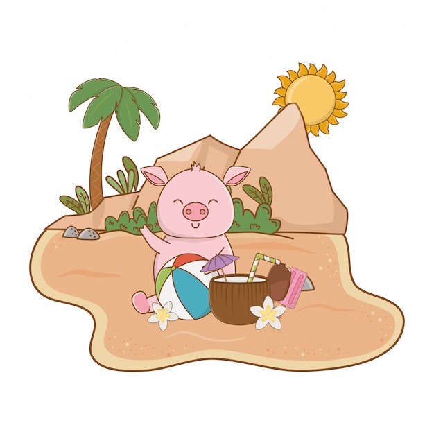 Summer vacation relax cartoon