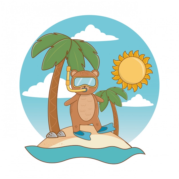 Free vector summer vacation relax cartoon