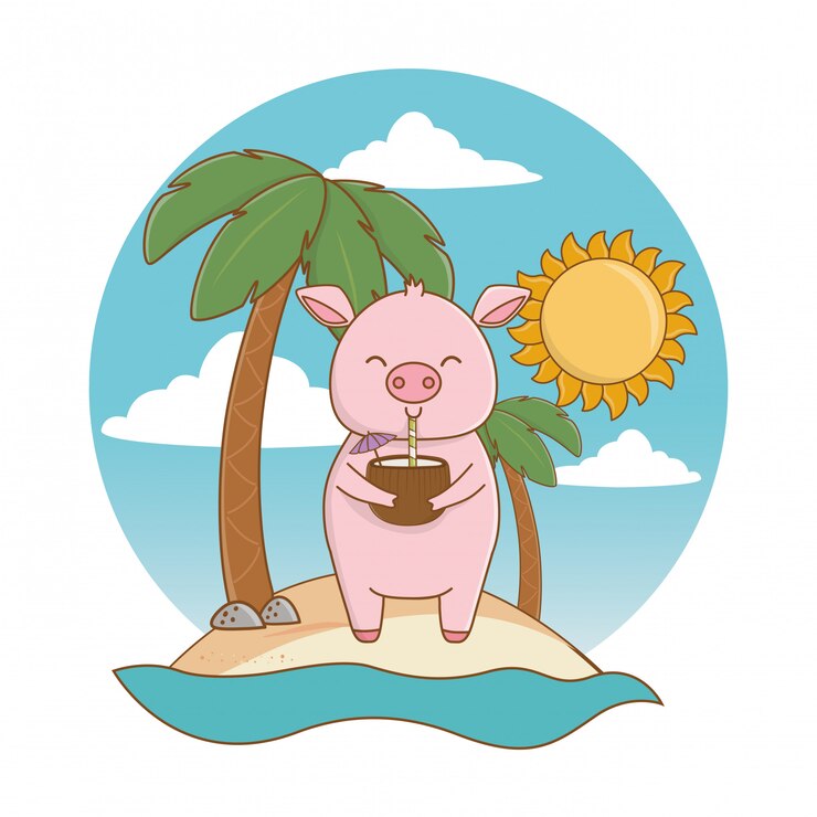 Free Vector summer vacation relax cartoon 