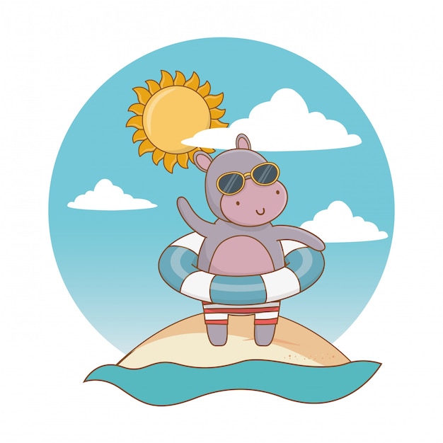 Free vector summer vacation relax cartoon