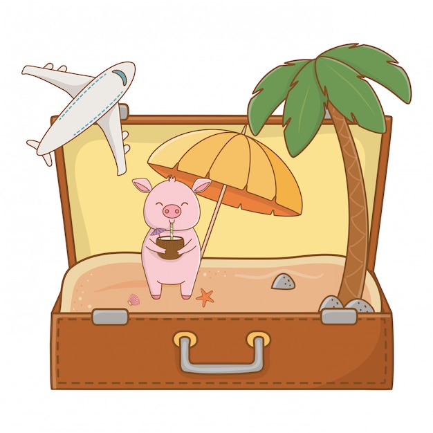 Summer vacation relax cartoon