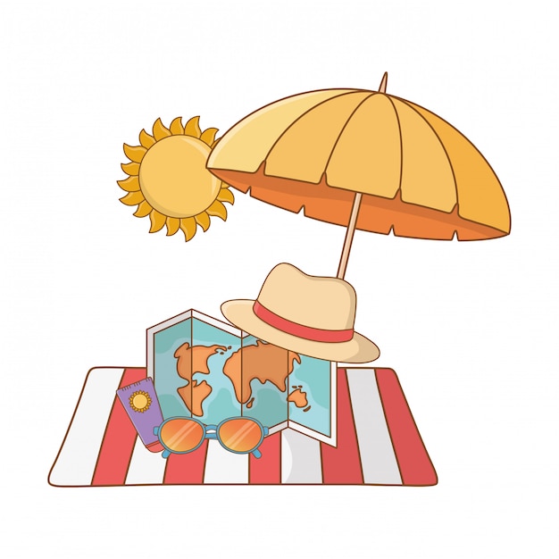 Free vector summer vacation relax cartoon