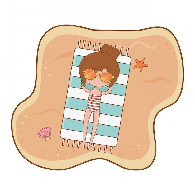 Summer vacation relax cartoon