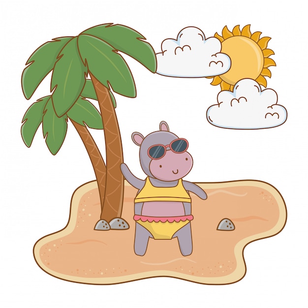 Summer vacation relax cartoon 