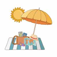 Free vector summer vacation relax cartoon