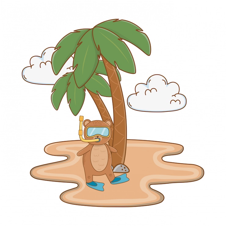 Free Vector summer vacation relax cartoon 