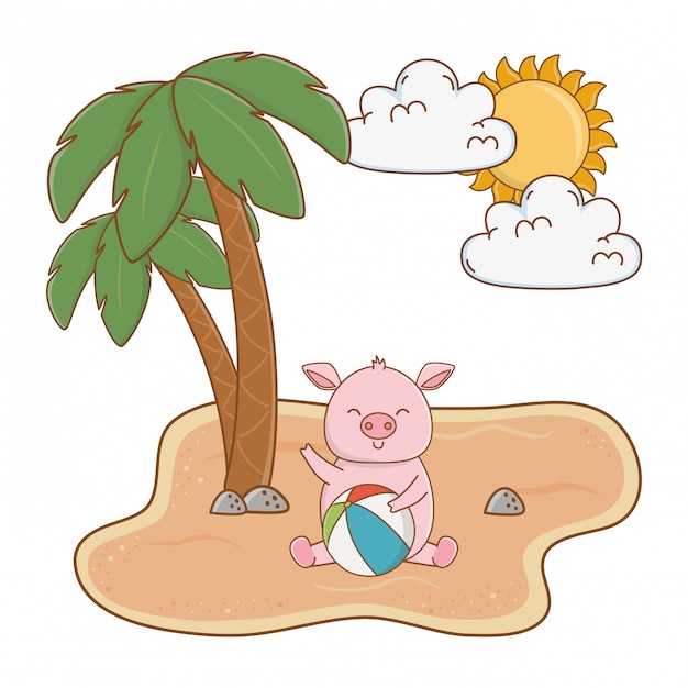 Summer vacation relax cartoon 