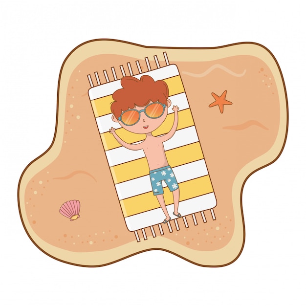 Free vector summer vacation relax cartoon