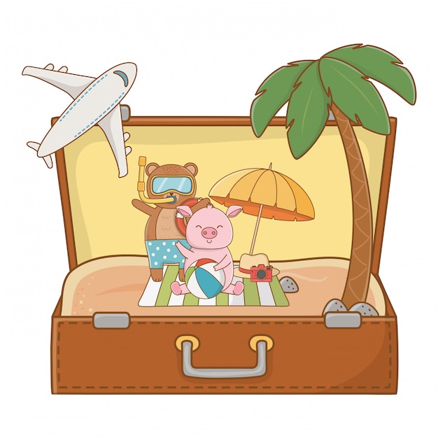 Free vector summer vacation relax cartoon