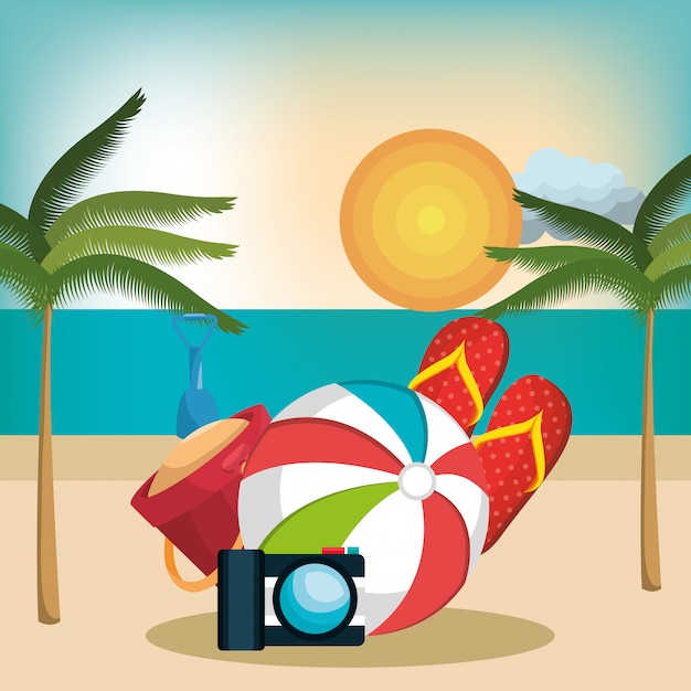 Free vector summer vacattions set icons